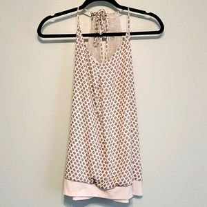 XL racerback navy/white tank